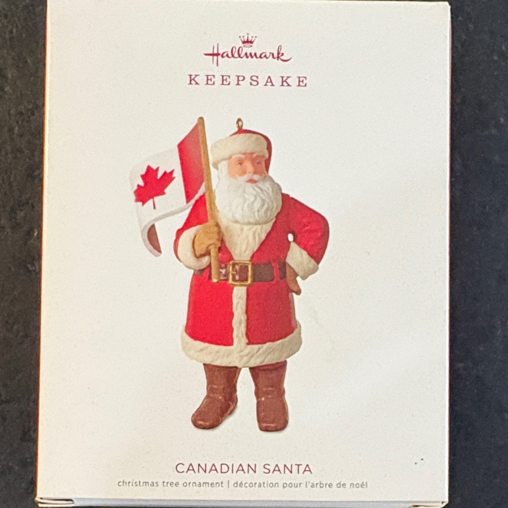 Hallmark Canadian Santa Ornament in Red and White